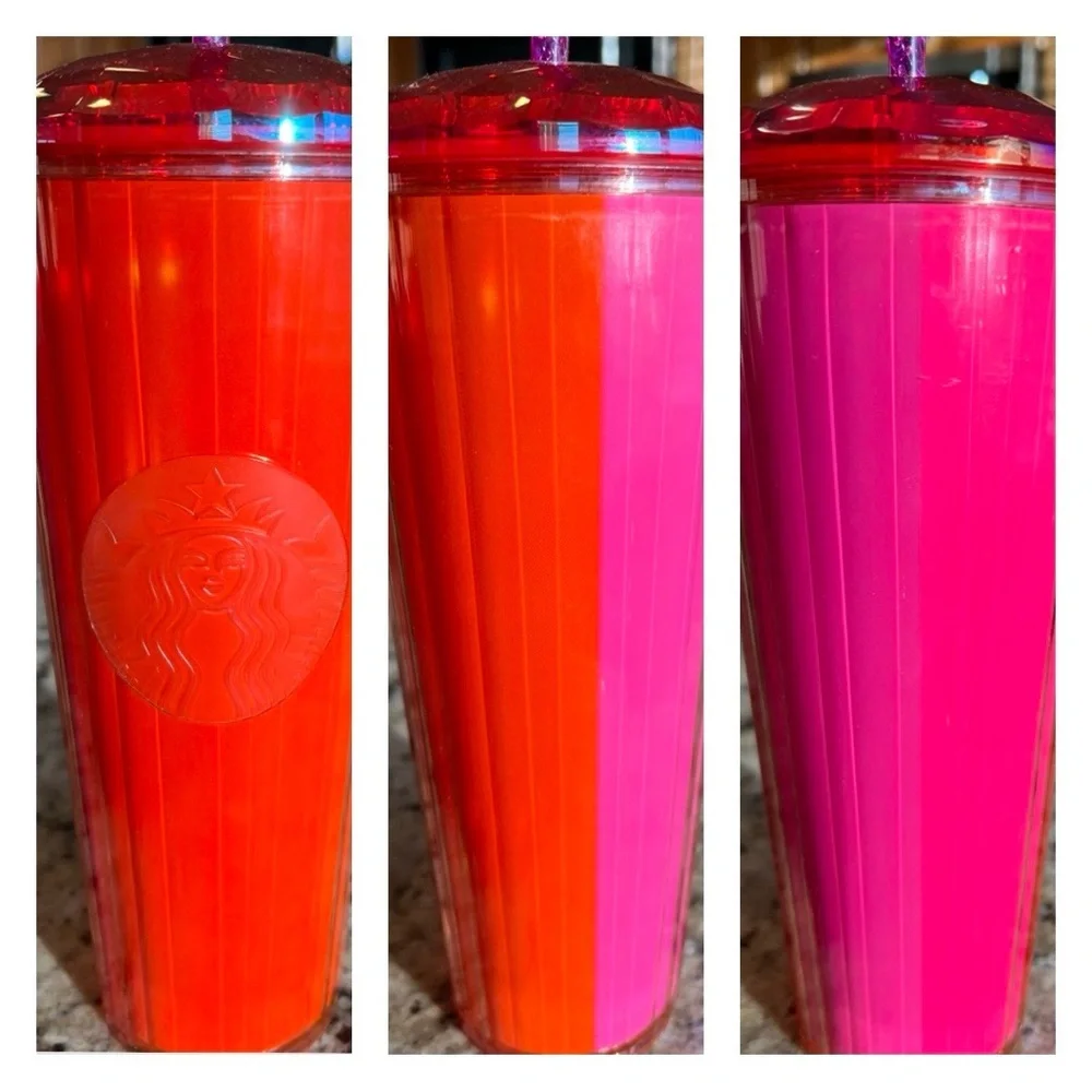 Starbucks Awesome Rainbow 24 oz Cold Tumbler with Iridescent Prism Dome Lid -NWT